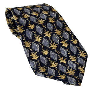 Jos A. Bank Corporate Collection, Neck Tie Blue/ Gold Floral Imported All Silk